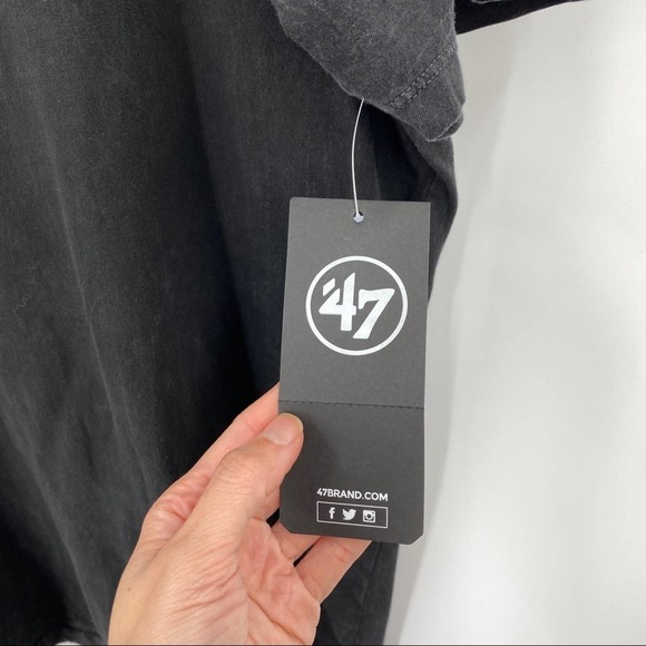 NEW Mens 47 Brand LIII Superbowl Washed Black Polo Shirt - Picture 8 of 13